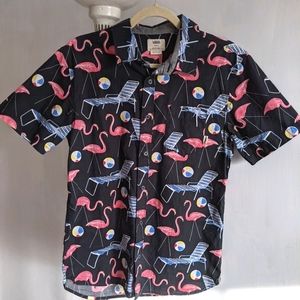 Vans button up flamingo shirt